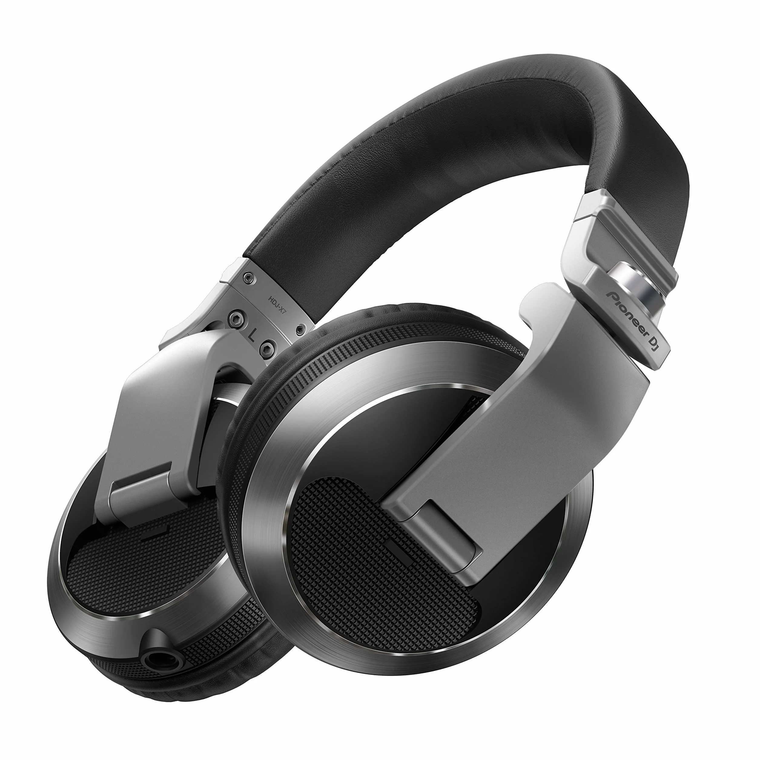 PIONEER DJ HDJ-X7-S - Closed-back Circumaural DJ Headphones with 50mm Drivers, with 5Hz-30kHz Frequency Range, Detachable Cable, and Carry Pouch - Silver