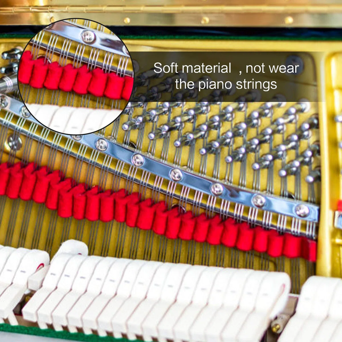 8PCS Piano Tuning Kit Inklusive Stimmschlüssel Hammer Temperament Strip Rubber Mutes Kit Dämpfer mit Griffen für Piano Tuning