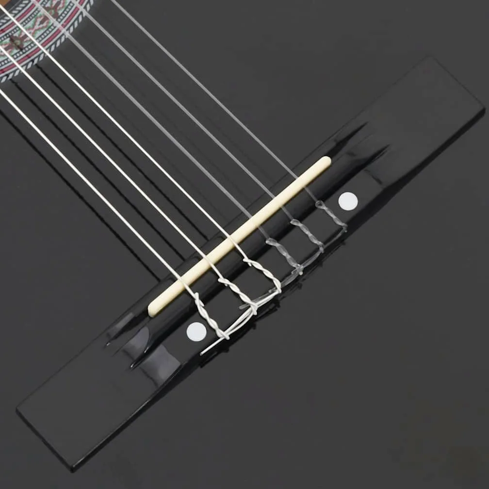 vidaXL 12-tlg Westerngitarre Set 38" Schwarz Akustische Gitarre 6 Saiten