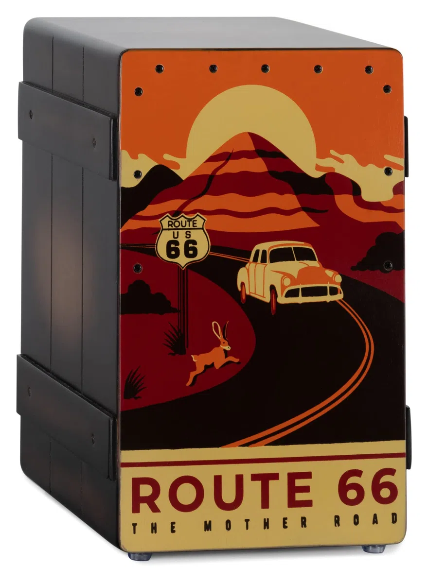 XDrum Design Series Cajon "Route 66" Set inkl. Tasche + Schule, 5 cm