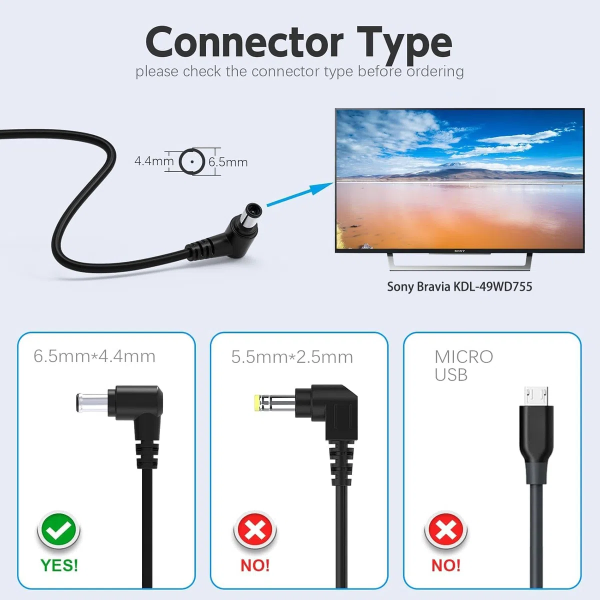 KFD Netzteil 19,5V 101W 120W Ladegerät für Sony Bravia ACDP-100D02 KDL-50W815B TV AC Adapter Fernseher KDL-49WD755 KDL-49WD757 Netzkabel ACDP-120E02 APDP-100A1/A KDL-49WD759 48W705C 43WE755 43W807C