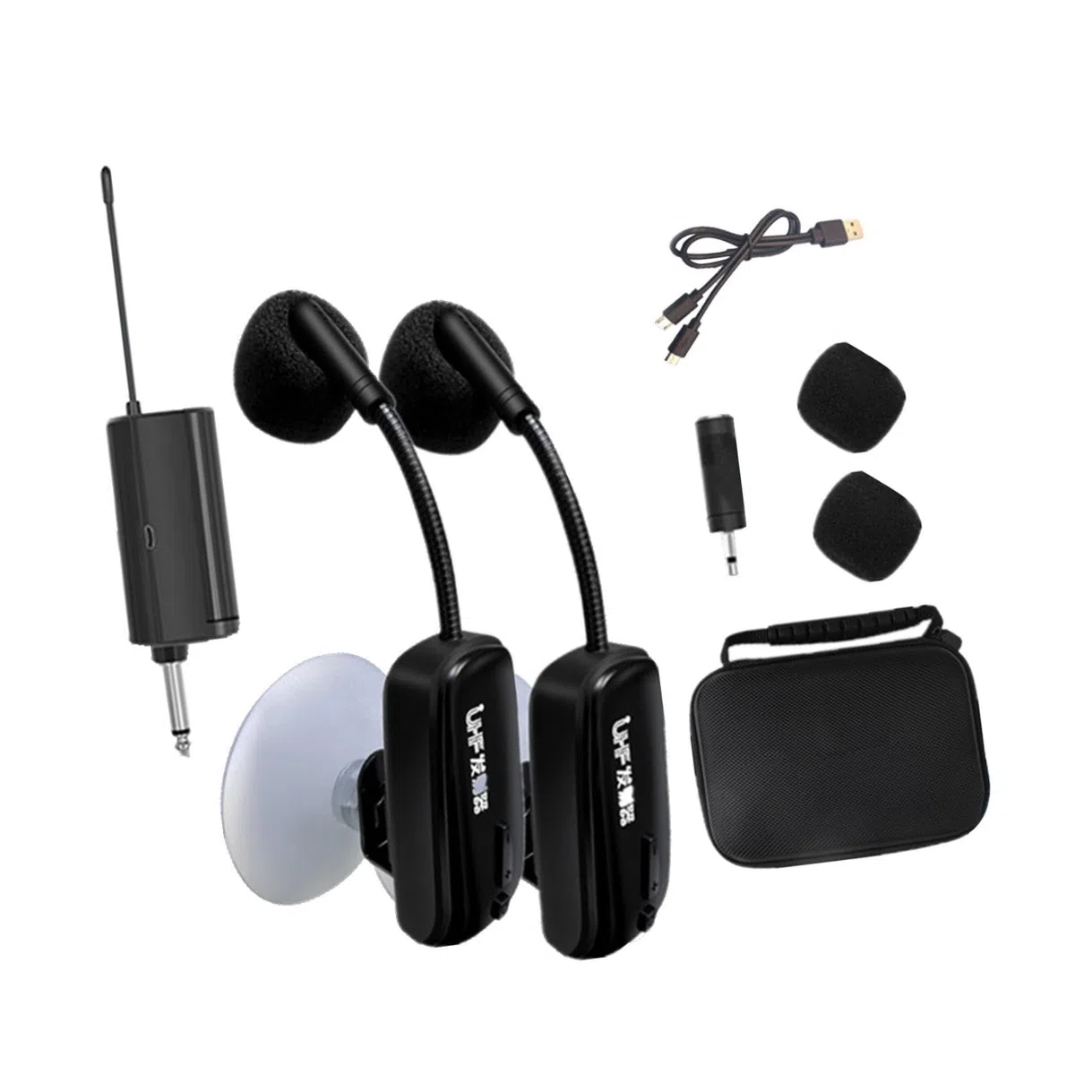 2 Instrumentenmikrofone mit Saugnapffuß, Professioneller Empfänger, Einfache Installation, Stabiles, Kompatibel mit Violine, Gitarre Und Klavie, 2-teiliges Set