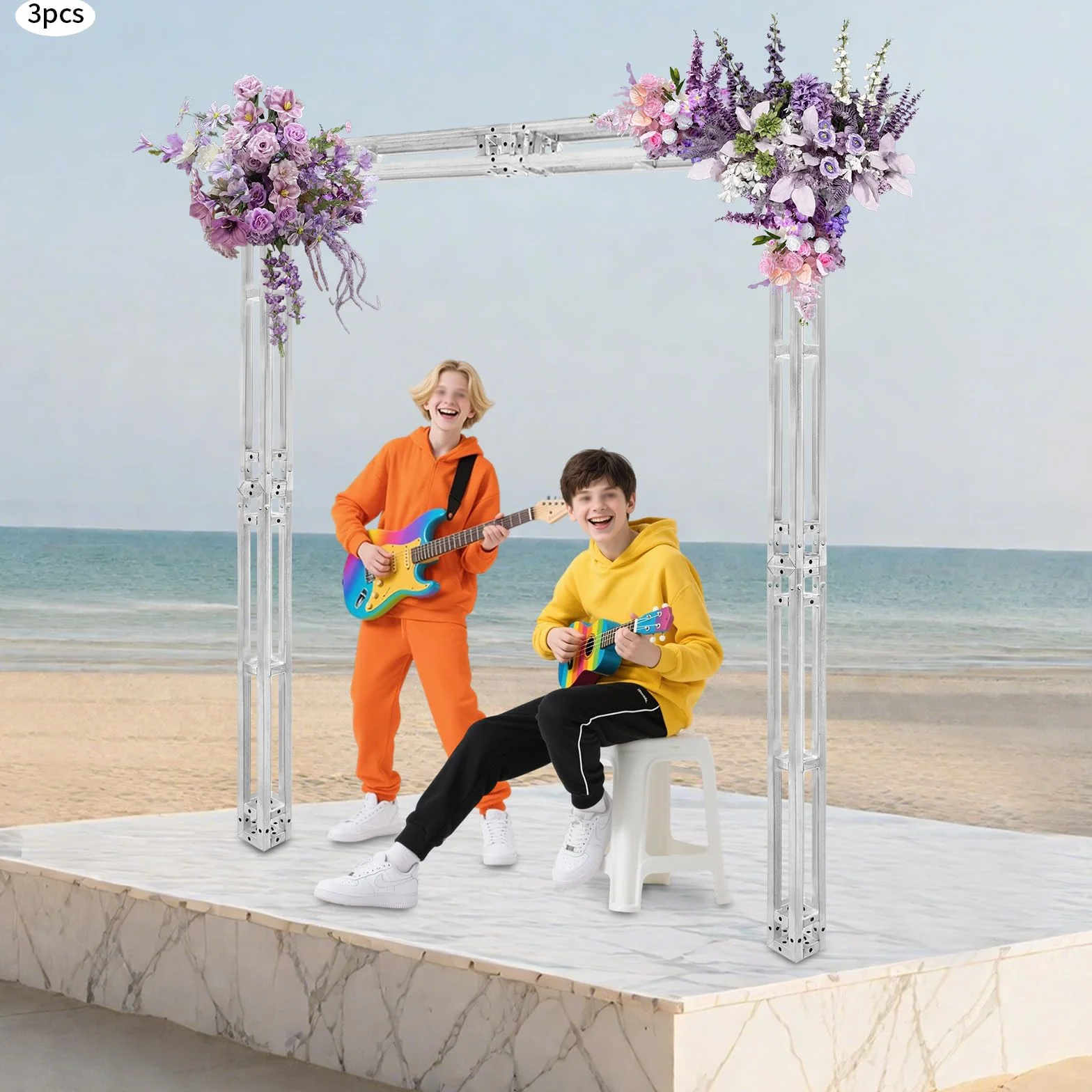 Professional Licht Stativ Set,Traverse - DJ Stand,3 Stück Bühne Truss Stand für Hochzeiten,Aufbau von Bühnenhintergründen, Aufhängen von Werbebannern,Stahlrohr ( je Trägers 200 kg)