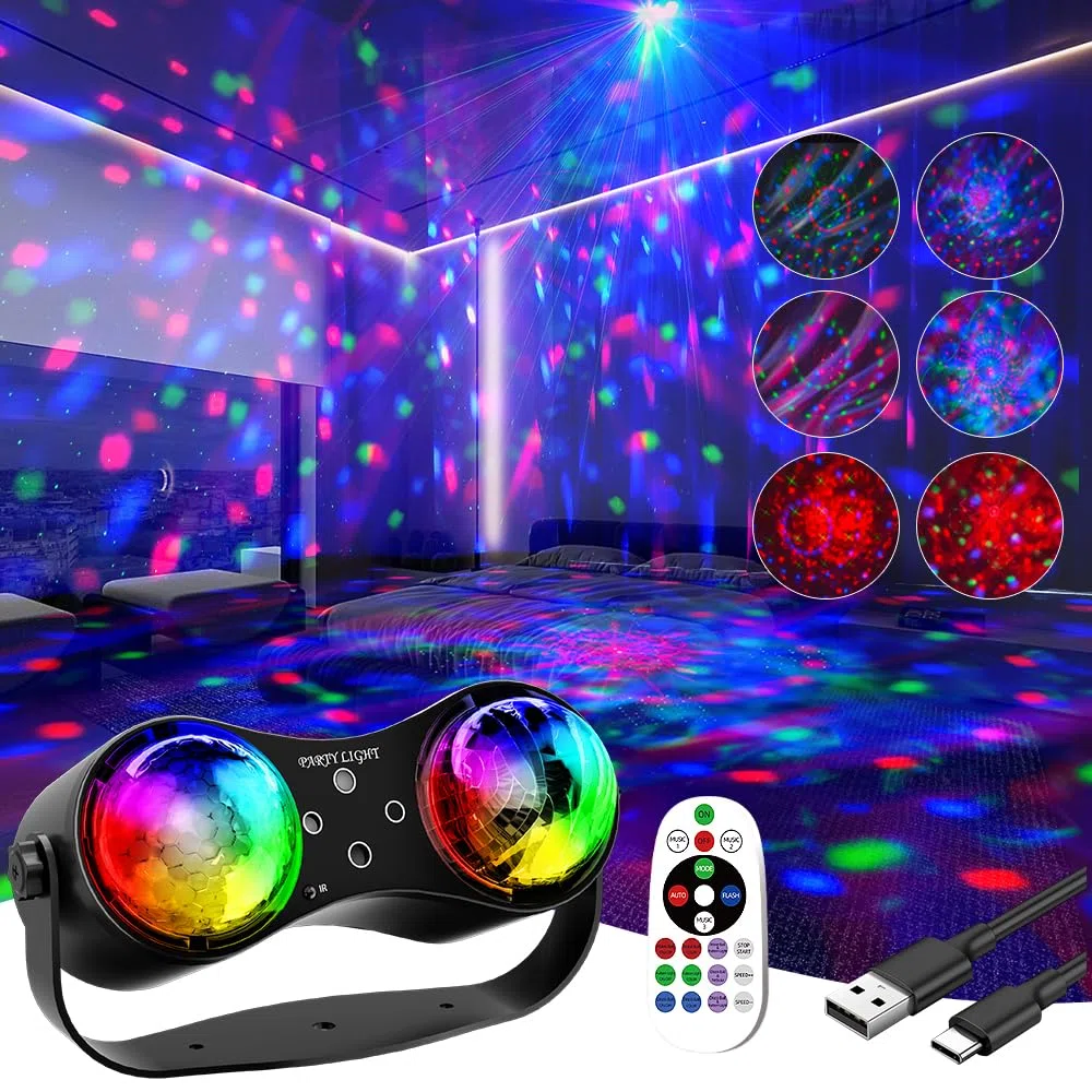 Disco Party Light – Sprachgesteuerter Stroboskop-Sternenhimmel-Projektor mit Fernbedienung, DJ-Bühnenlicht, geeignet für Partys, Bars, Geburtstage, Hochzeiten, KTV und andere Anlässe.
