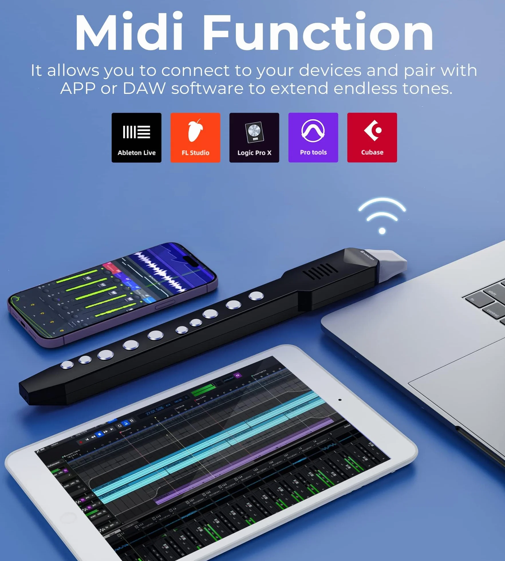 Vangoa EWI-100 Tragbares Mini-Digital-Elektronisches Blasinstrument, Synthesizer, wiederaufladbar mit abnehmbarem Mundstück, für Kinder, Erwachsene, Anfänger
