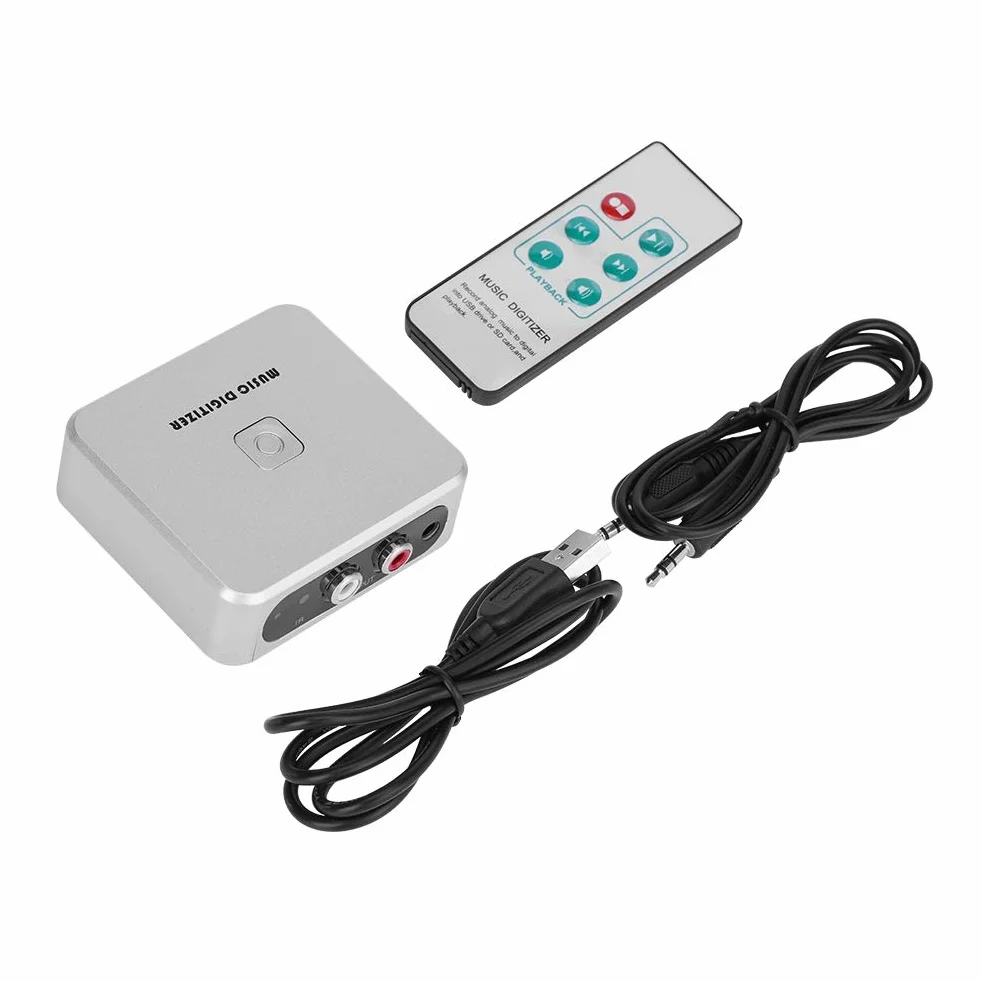 Tangxi MP3-Musik-Digitalisierer CD-Recorder, 3,5 mm Audio & Cinch L R MP3-Recorder-Konverter, 128 Kbps Bitrate Musik-Audio-Aufnahmegerät mit Fernbedienung (unterstützt U-Disk/SD-Karte)