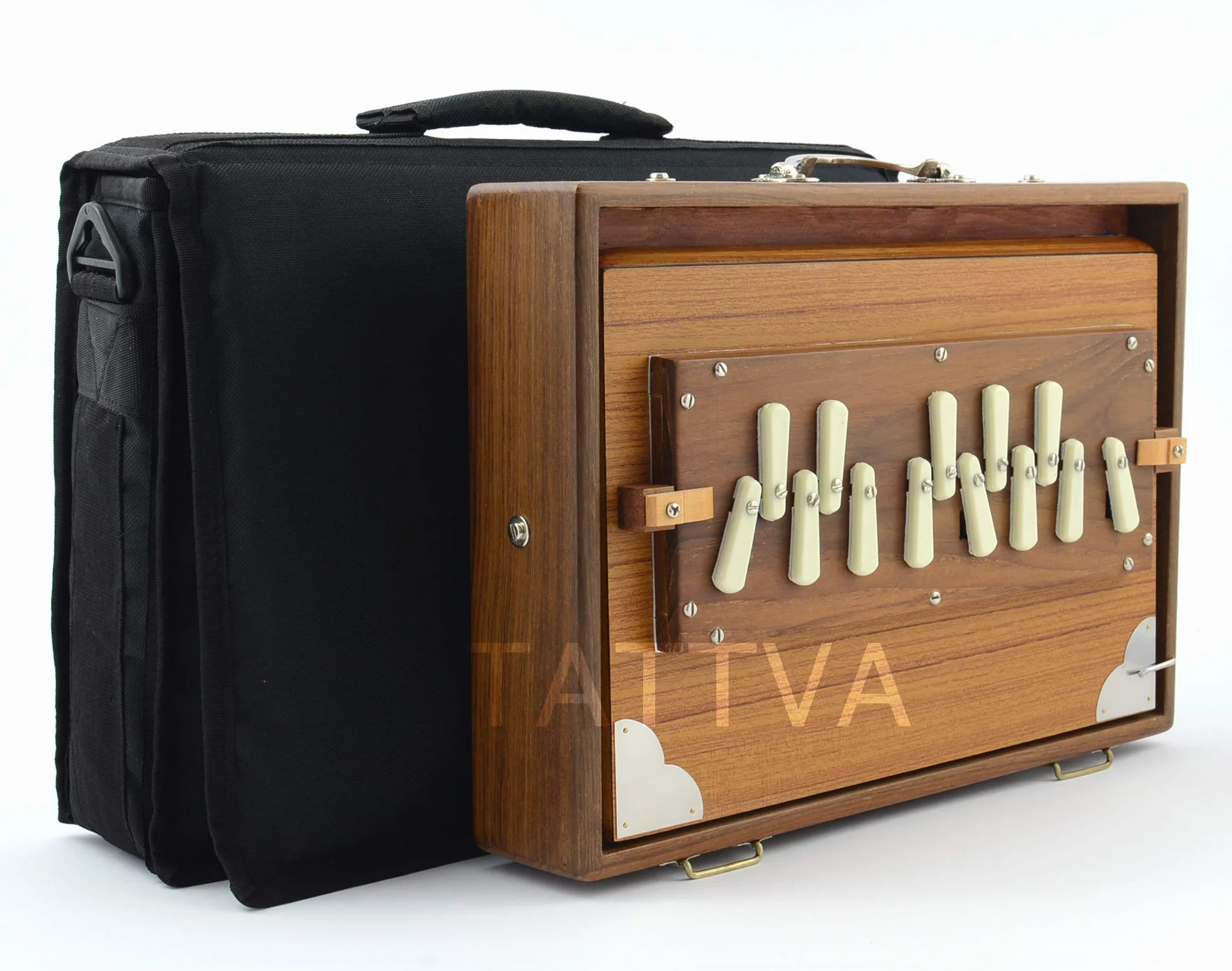 Shrutibox TATTVA "Professional" - MEDIUM Size - mit LANGEM KLANGATEM, C-C, 440 Hz, 13 Stopps, PALITANA Premium Reeds - GETESTET und GEPRÜFT! - ZOLLFREI mit PRIMEVERSAND!