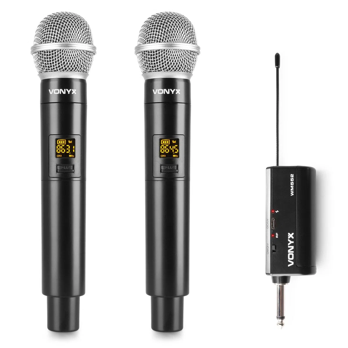 VONYX VPS152A, Aktivlautsprecher Bluetooth, PA Lautsprecher Boxen Aktiv 1000 Watt, Ständer, 2X Kabelloses Mikrofon, PA Anlage Komplettset, 15 Zoll, USB, MP3, DJ Boxen, DJ Set Komplett, Partybox