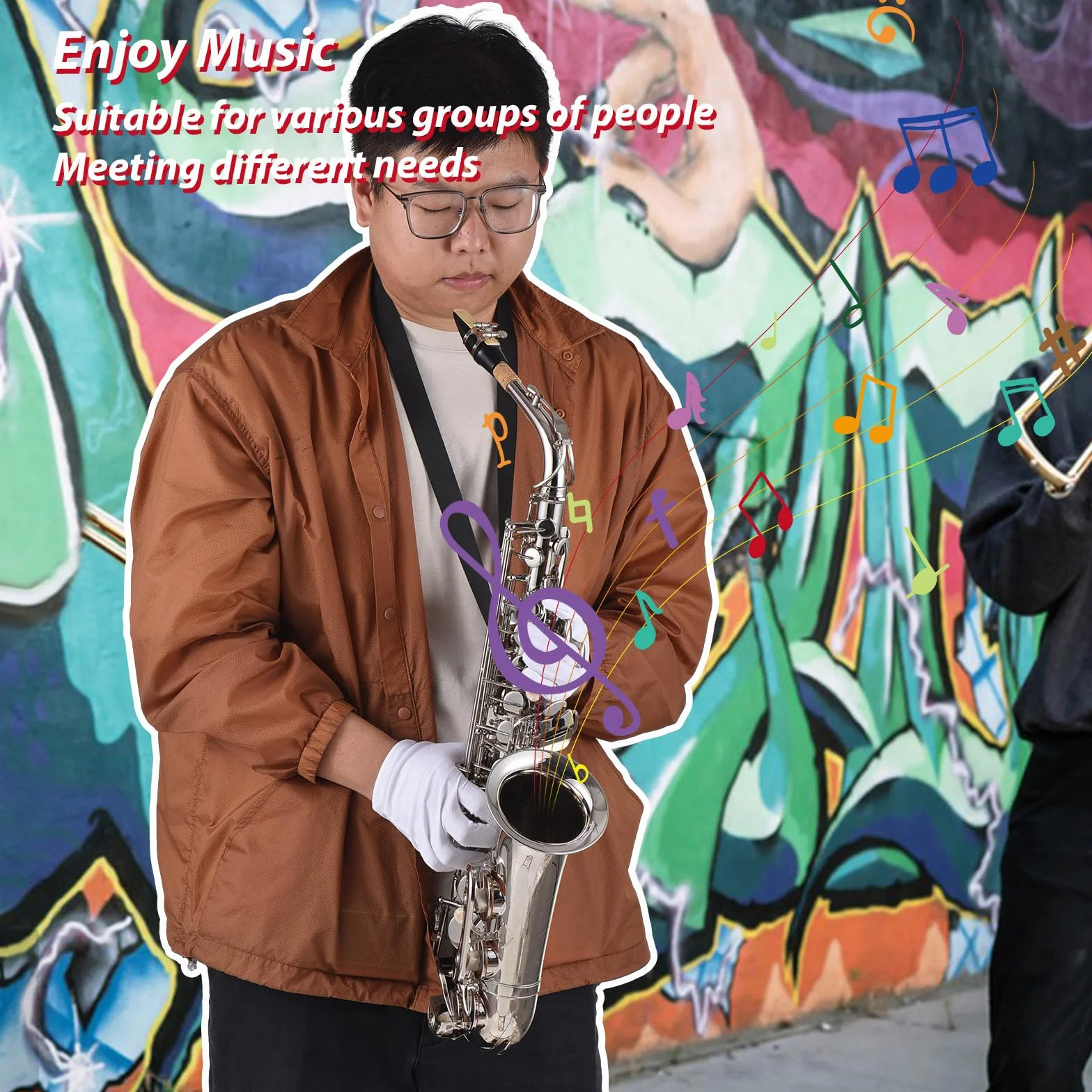 Btuty Eb Altsaxophon Set, Messing Saxophon,E Flat Alto Saxophone, inkl. Mundstück, Reinigungstuch, Handschuhe, Tragegurt und gepolstertem KofferSaxophon für Anfänger und Schüler