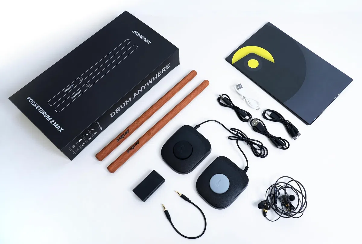 Aeroband PocketDrum 2 Max Air Drum Set – Tragbares E-Drum für Übung & Spaß mit Bluetooth und MIDI