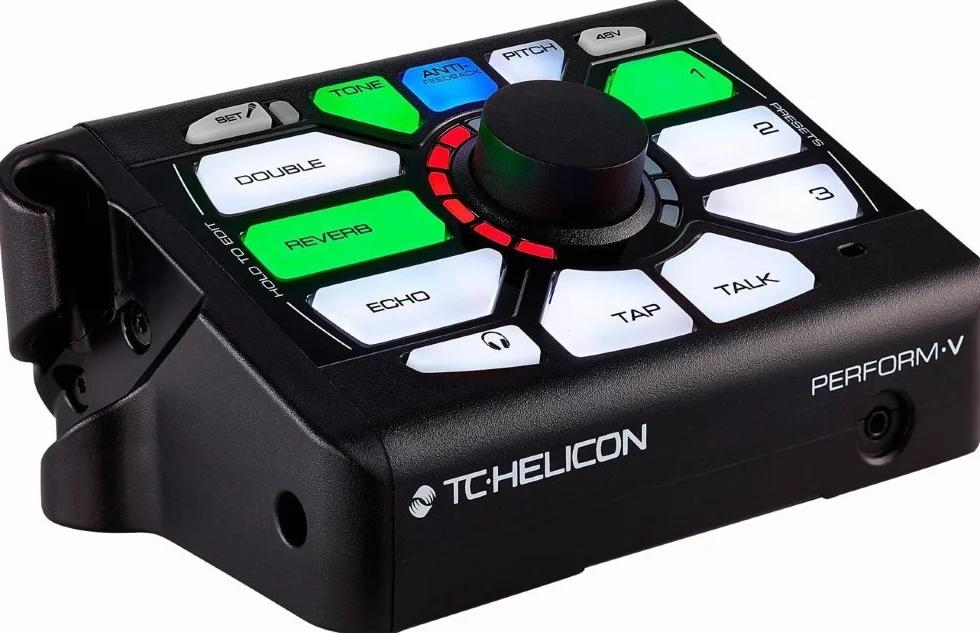 TC Helicon PERFORM-V Ultimate Mic Stand-Mount Vocal Processor für schnellen und einfachen Sound in Studioqualität mit erweiterbaren Effekten