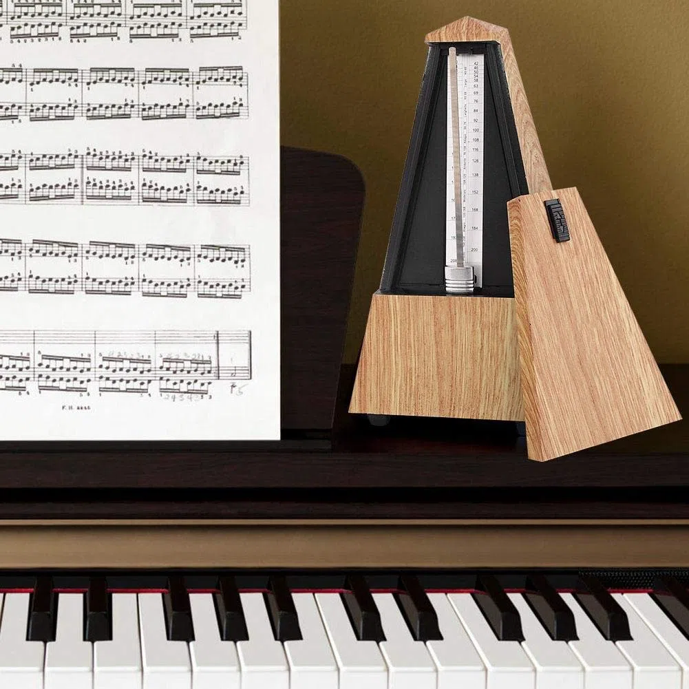 Mechanisches Metronom für Gitarre/Bass/Klavier/Violine,Pyramidenform Metronom mit Klingeltöne, Beat und Tempo mit hoher Präzision