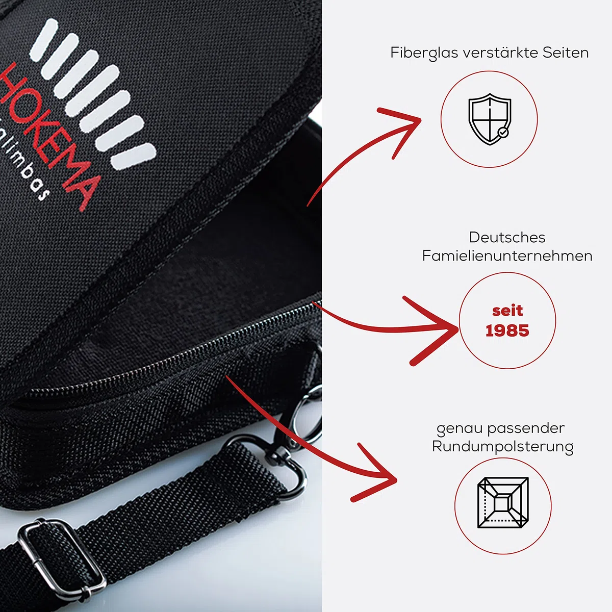 HOKEMA Original Sansula Tasche - Passend für alle Sansula 9 Ton Instrumente - Extrem strapazierfähig - Kalimba-Zubehör - Fiberglas verstärkt - Klaviertasche - Spielunterlage