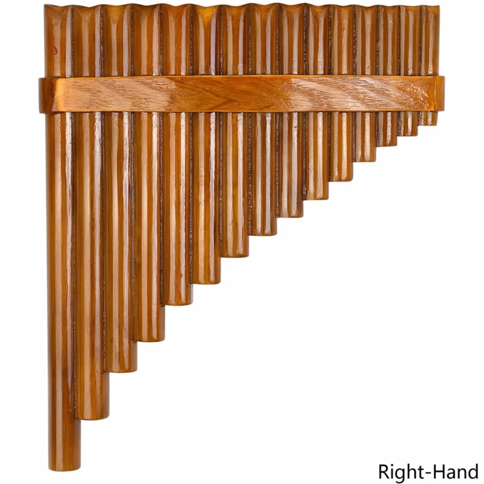 Natürliche Bambusflöte, Panflöten-Blasinstrument, Handgefertigte Panflöte, 15 Töne in G-Dur, Modell für Linkshänder, Einfache Installation, Einfach zu Bedienen