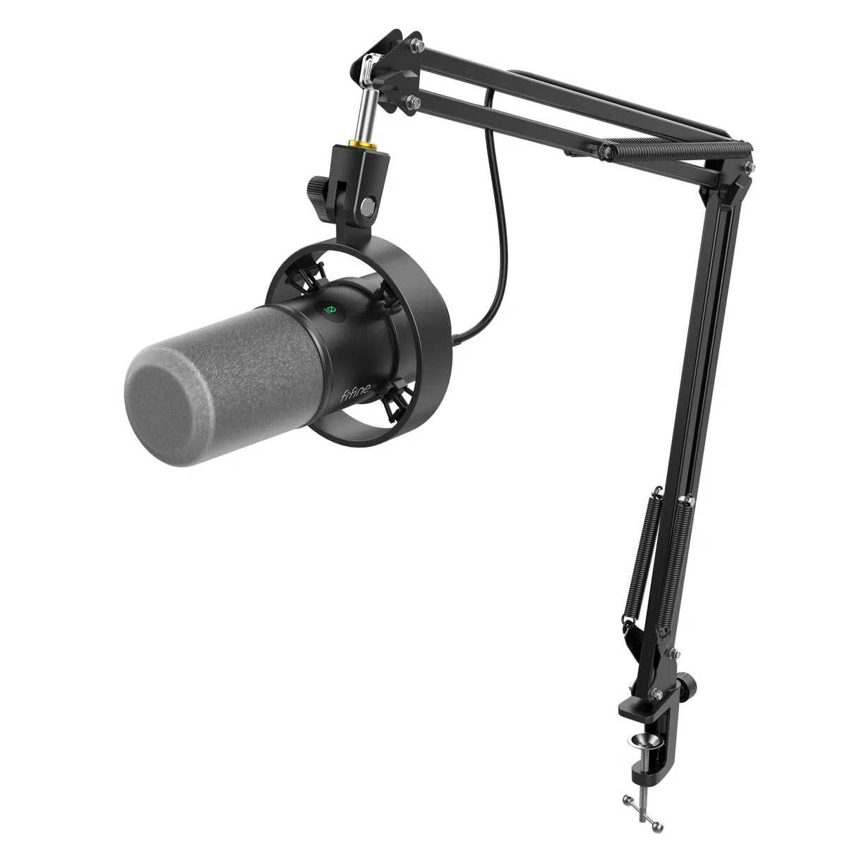 FIFINE Podcast Mikrofon K688 mit Boom Arm, USB/XLR Dynamic Mic Kit mit Mute Button, 3,5 mm Kopfhörer Jack für Studio/Musikaufnahme/Streaming Kompatibel mit PC/Computer/XLR Mixer - K688CT