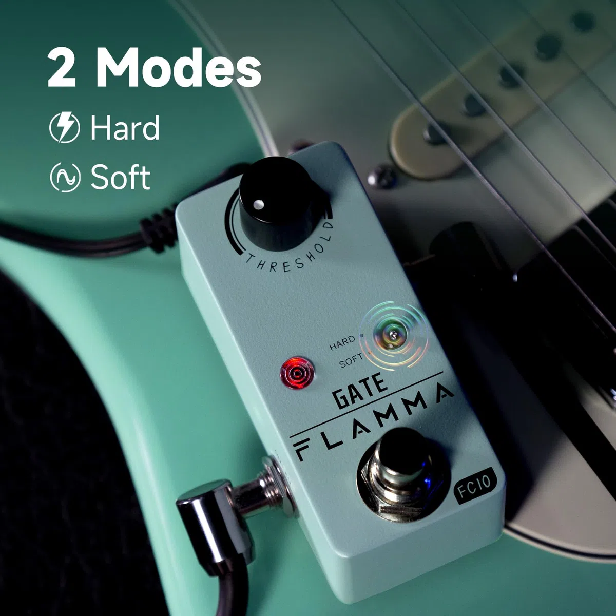 FLAMMA Noise Gate Pedal FC10 Noise Killer Gitarrenpedal Rauschunterdrückungseffekt 2 Modi für E-Gitarre und Bass True Bypass