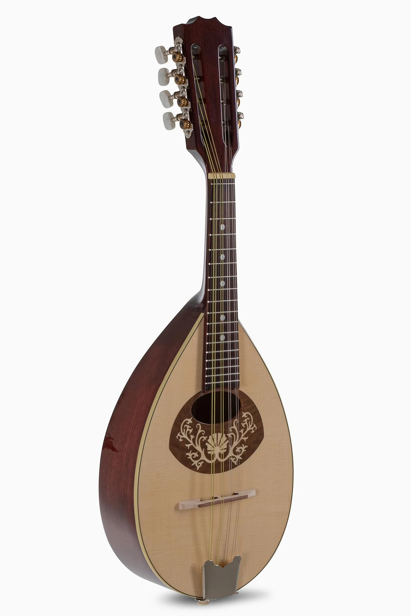 GEWA Mandoline Pro Arte Model 1 - Flachmandoline - Portugiesische Form - Massive Fichtendecke - Boden/Zarge massiver Ahorn - Hochglanz - Made in Europe
