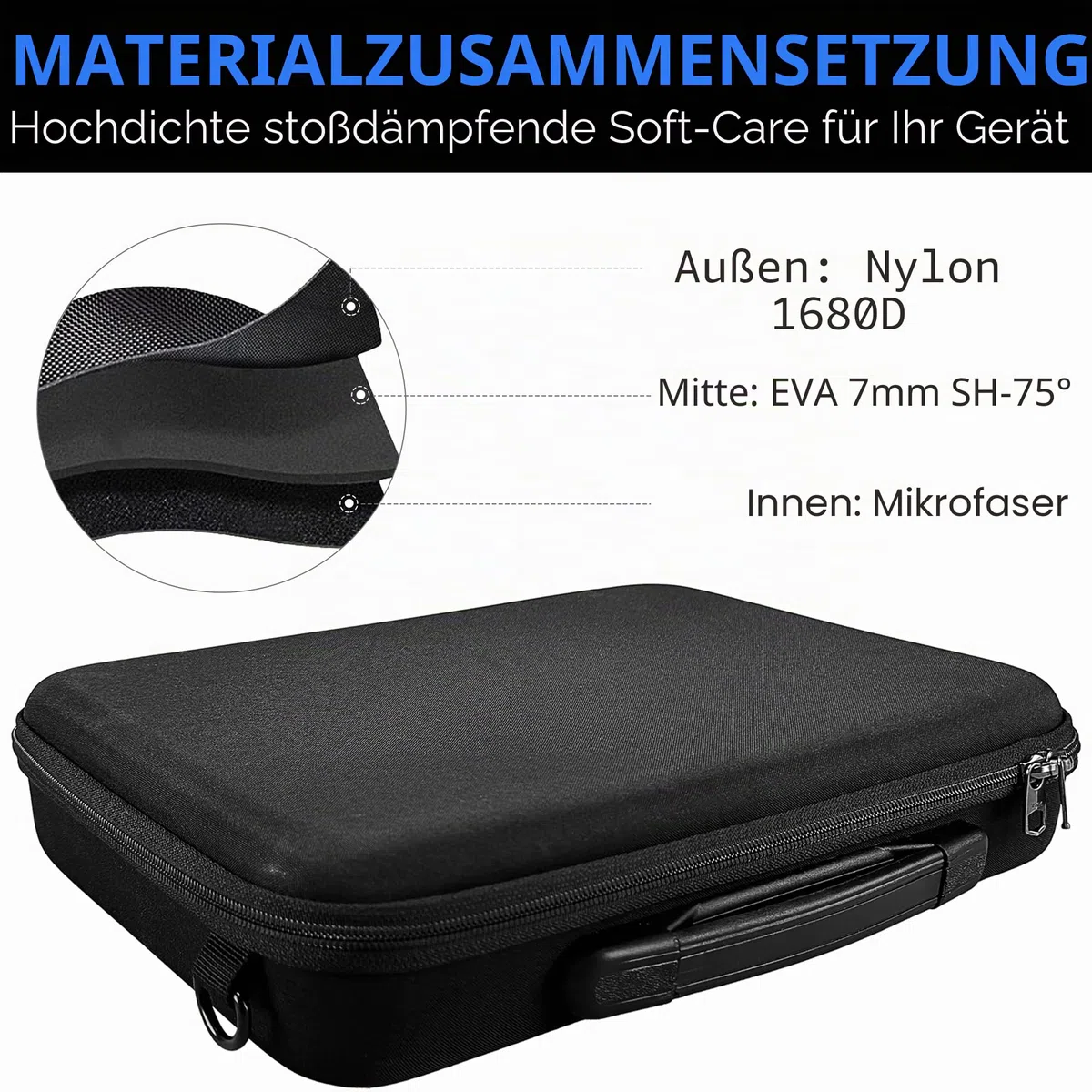 Musiin Audio-Sampler-Tasche, kompatibel mit Teenage Engineering EP-133 K.O. II/EP-1320 Medieval Sampler, mit Kabelfach und Netztasche oben, tragbare Tasche für Musikausrüstung