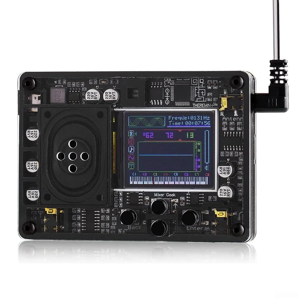 Mini-Theremin-Musikinstrument, elektronisches Musikinstrument mit Farbbildschirm, 70 verschiedene Stimmen, Musikmodul, elektronisches Instrument, elektronisches Taschen-Synthesizer für Anfänger