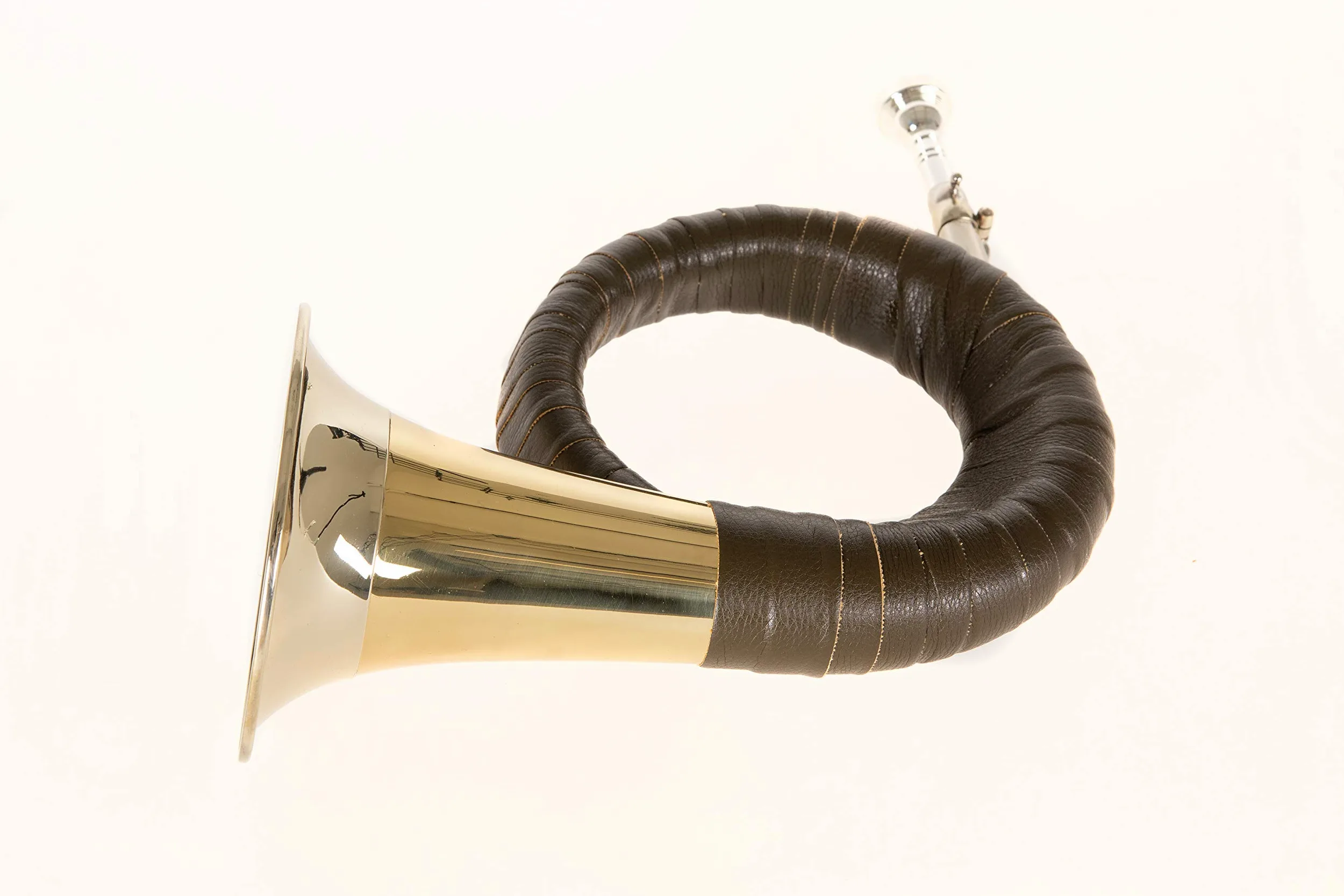 Roy Benson Fürst Pless-Horn HH-101 (Premium Messing Schallstück, 120mm Schallbecher Design, Neusilberkranz, exklusiver Stimmzug, elegante grüne Kunstlederumwicklung, inkl. Nylon Tasche)