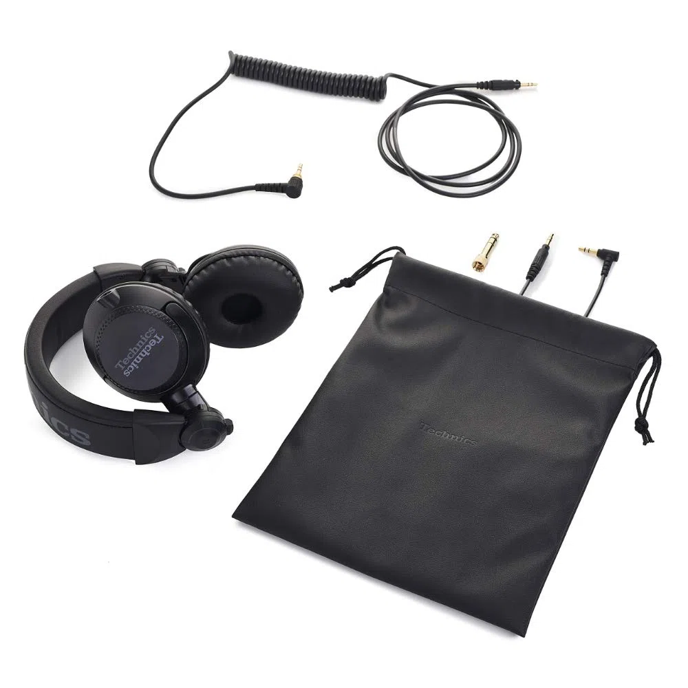 Technics EAH-DJ1200 DJ Kopfhörer, On-Ear, Schwenkarm, abnehmbares Spiralkabel, High-End Stereoklang, schwarz