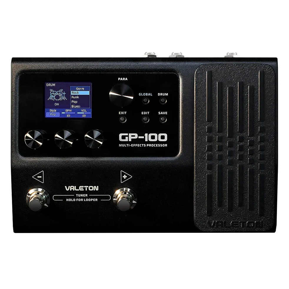 Valeton Effektpedal Multi-Effekte Gitarren Bass Prozessor (GP-100 Schwarz)