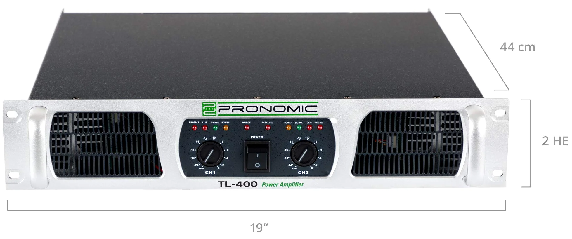 Pronomic TL-400 Endstufe - Stereo-Leistungsverstärker mit 2x 1000 Watt an 2 Ohm - Lüfter Temperaturgeregelt - Parallel, Stereo und Bridge Mode mit Schutzschaltungen - Ausgangs Schaltungstype Class AB