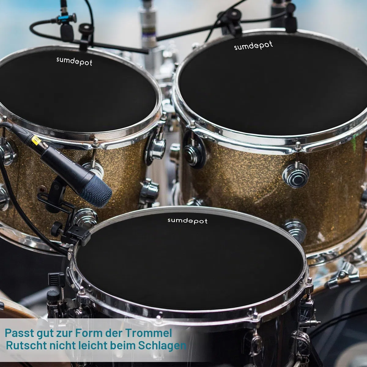 Drum Mute Pads 11 Stück mit Beckenpolster und Hi Hats Set Pad, Foam Drum Schalldämpfer Pads, passend für 25,4 cm, 30,5 cm, 35,6 cm, 40,6 cm