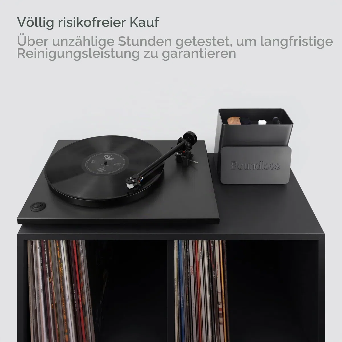 Boundless Audio Schallplatten-Reinigungsset – 8-in-1-Vinyl-Reinigungsset enthält Kohlefaser- und Samtschallplattenbürsten, Stylusbürste, Vinyl-Reinigungslösung, Mikrofasertücher und Metalletui