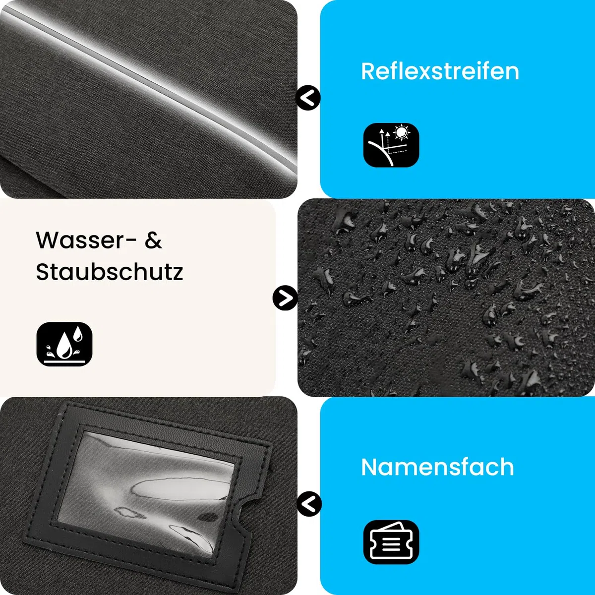 Drumsticktasche mit Aufhängehaken, Drumstick-Bag mit verstellbarem Schultergurt, Schlägelhalter für Drumsticks, Besen und Notenblätter, für Drummer und Anfänger bei Gig, Übung und Probe, nur Tasche