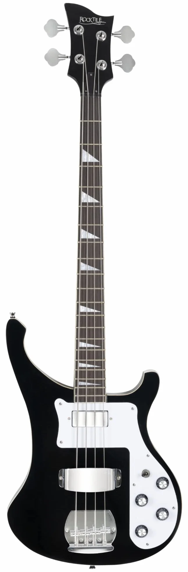 Rocktile Pro RB-400B Blackbird E-Bass Super Set - 4-Saiter Longscale E-Bass - Inklusive Amp, Gigbag, Tuner, Gurt, Ständer, Kabel und Schule - schwarz