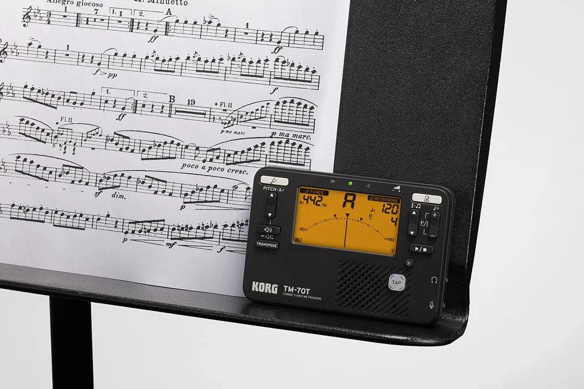 Korg TM70 Kombiniertes Metronom und chromatisches Stimmgerät – Schwarz