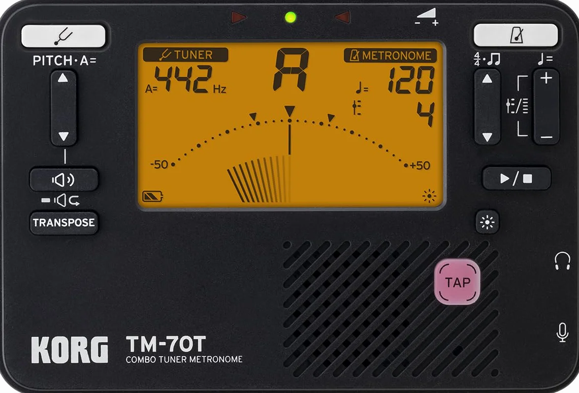 Korg TM70 Kombiniertes Metronom und chromatisches Stimmgerät – Schwarz