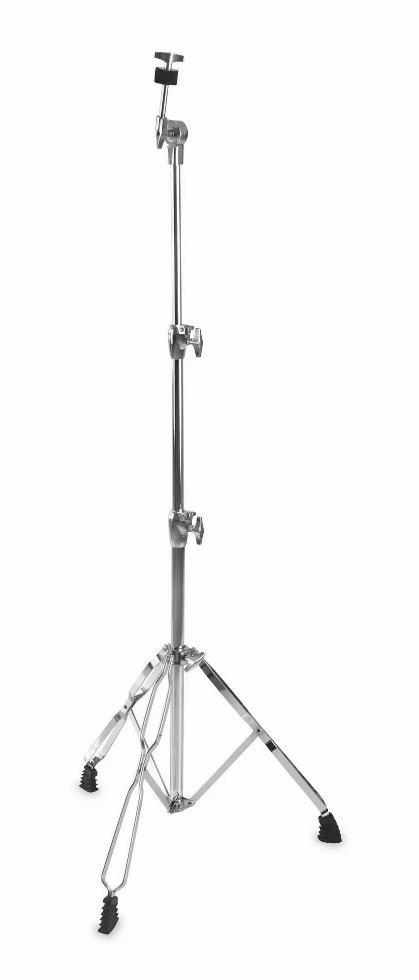 XDrum Beckenständer Semi gerade - Cymbal Stand für Schlagzeug - höhenverstellbar 70 bis 140 cm - doppelstrebig - Memory Lock System - klappbar - leicht transportierbar - ohne Becken - Chrom