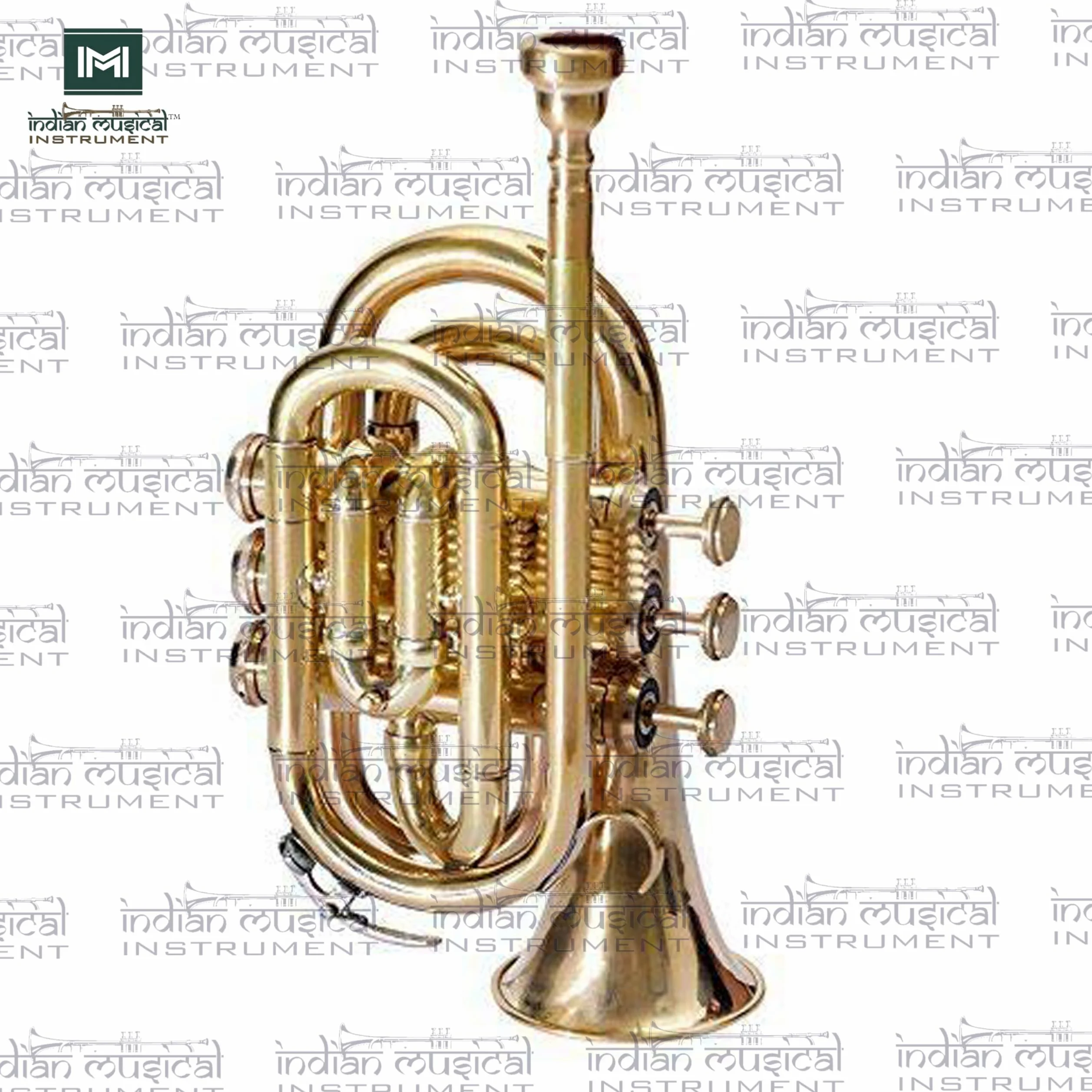 Pocket Trompete Bb Pitch inkl. Mundstück und Tragetasche (Gold)