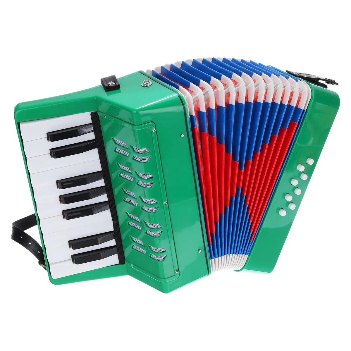 QUARKZMAN Akkordeon 17 Tasten 8 Bassknopf Ziehharmonika Spielzeug Mini Musikinstrument Leicht für Erwachsene Anfänger Bildung, Grün