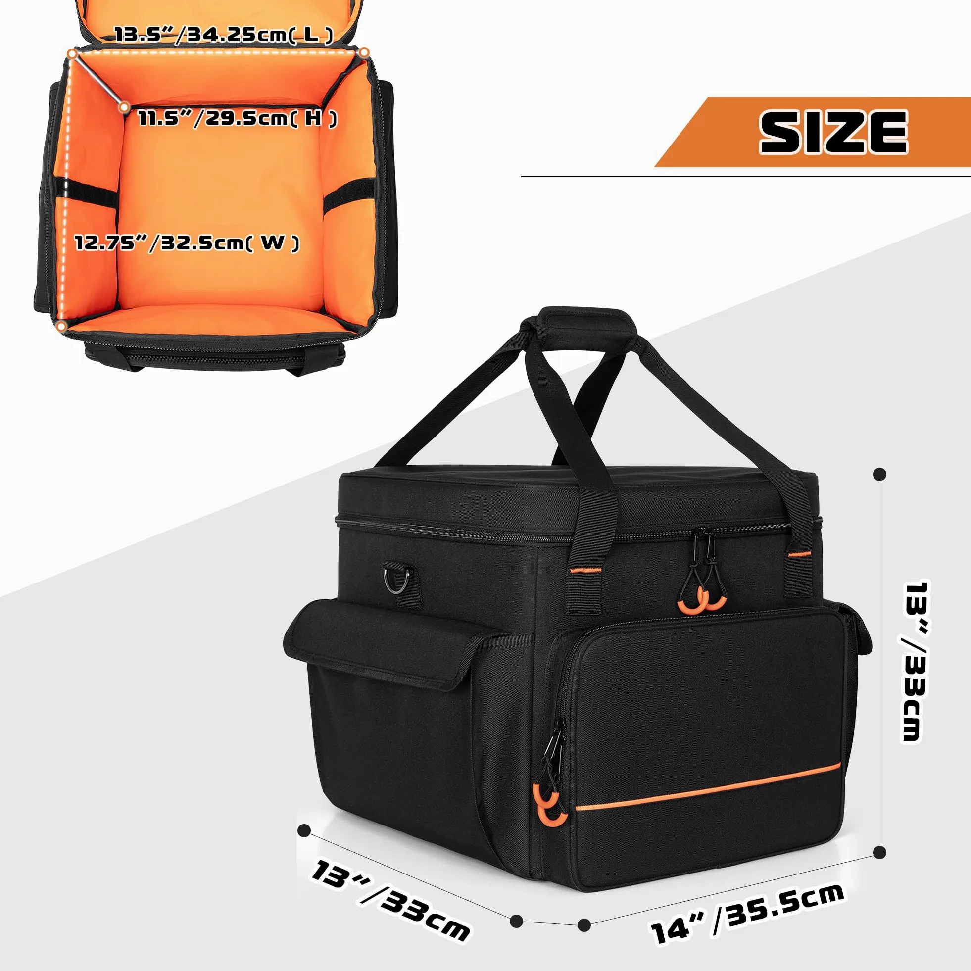 Luxja Discolicht Aufbewahrung Tasche, Tragetache für Partylicht, LED DJ Licht Organizer Tasche, Aufbewahrungstasche für Moving Head Bühnenlicht, LED Lichteffekte, (OHNE ZUBEHÖR), Schwarz