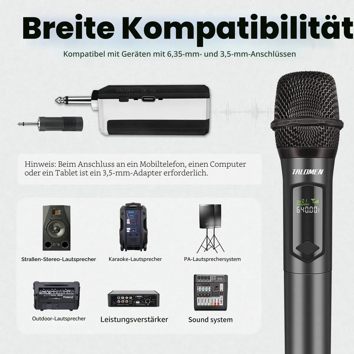 talomen Mikrofon kabellos,Drahtloses Funkmikrofon Wireless Microphone,Dual Mikrofon Kabellos Set,Handmikrofon dynamisch Microfono Mic mit,DJ Gesang Rede Kirche,Party,Hochzeit,Bühne,K60-2