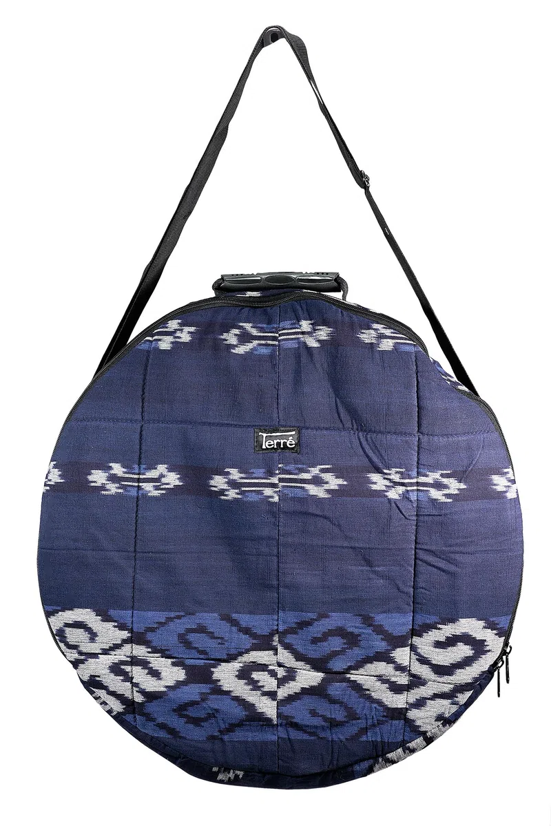Shamandrum Tasche aus Ikat Ø 60 cm für Schamanentrommel - im MYSEVENDO Set - Rund Ritual Drum Trageriemen Trommeltasche