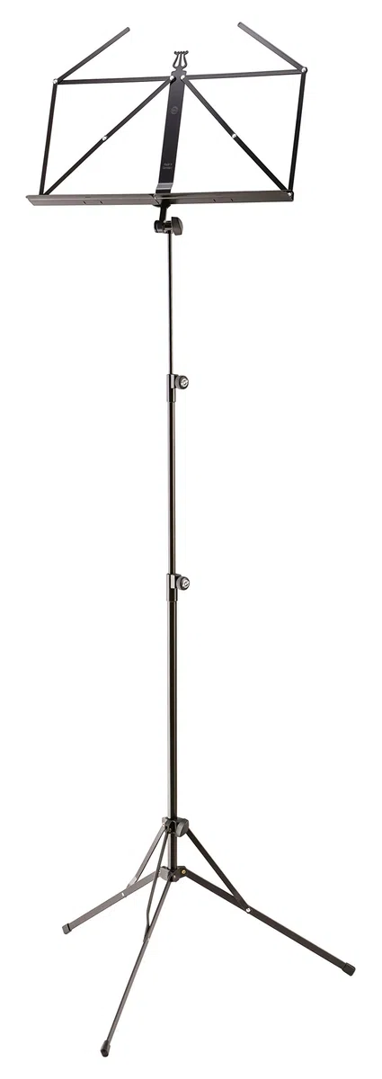 K&M 10052 Notenpult Schwarz – extra hoher Notenständer - 64 bis 150 cm langes, ausziehbares Metall-Stativ
