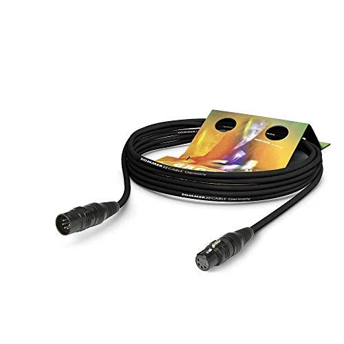 Sommer Cable AES/EBU - DMX512 110 Ohms SC-Binary 434 DMX512 - XLR male 5-pol HI-X5CM-M Hicon/XLR female 5-pol HI-X5CF-M Hicon, vollbelegt, schwarz (10m)