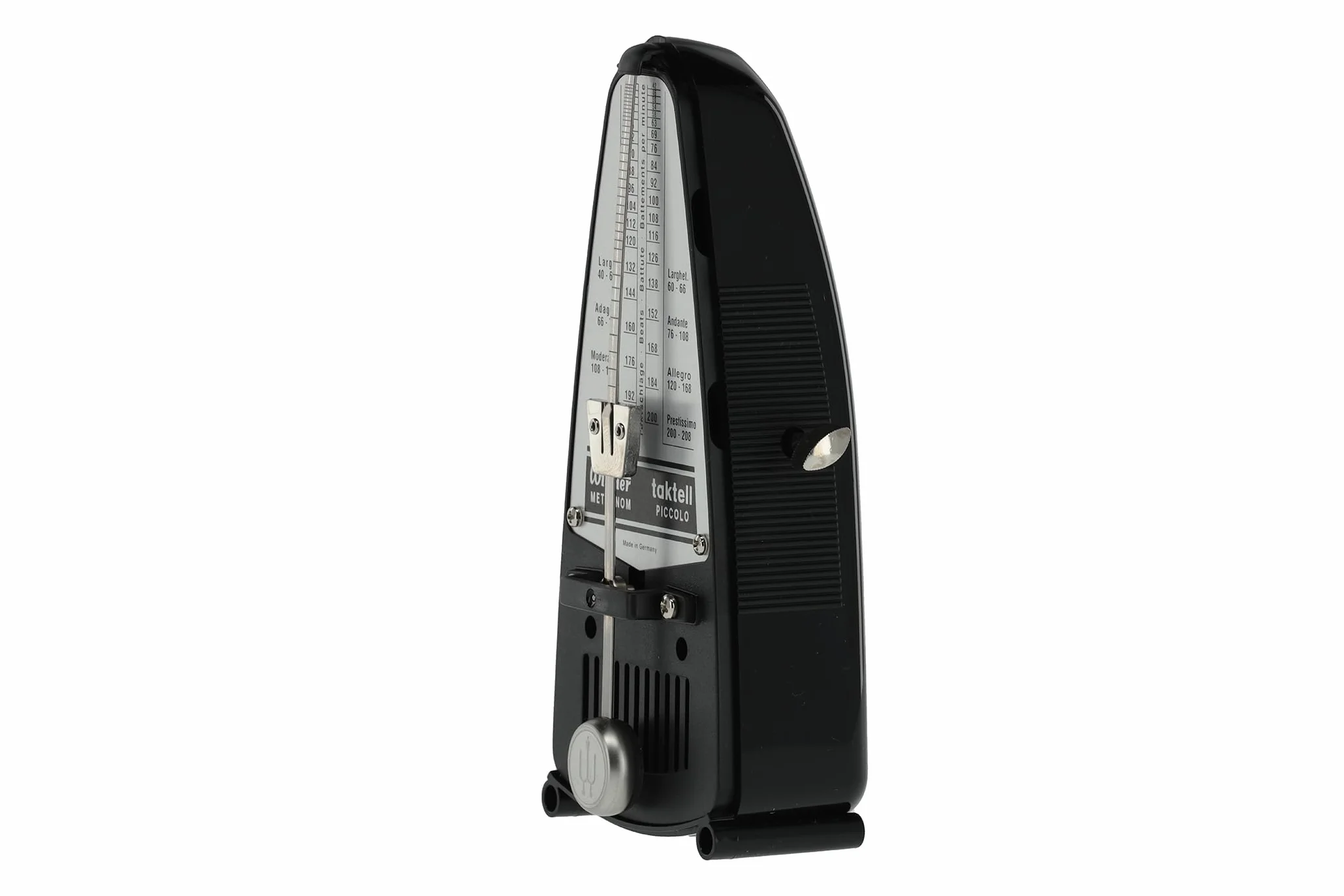 Wittner Metronom Taktell Piccolo Serie 830 - Kunststoffgehäuse - Ohne Glocke - Schwarz - Mechanisch zum Aufziehen - Keine Batterien erforderlich - Made in Germany