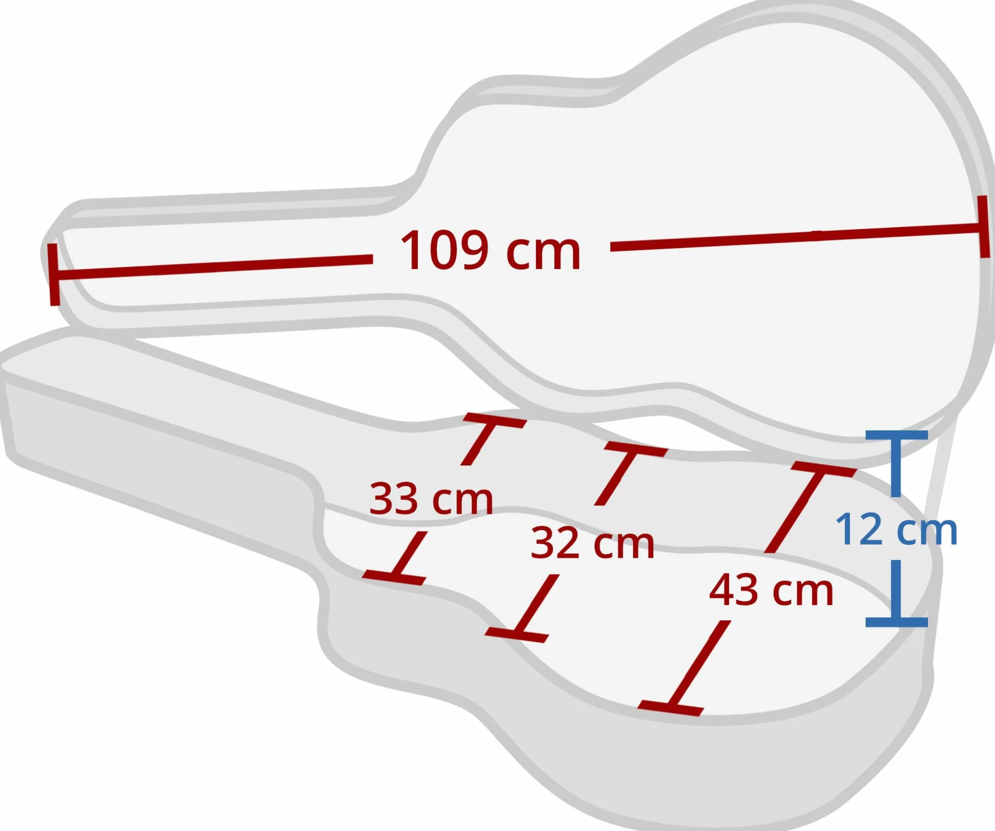 ROCKTILE 4/4 Gitarrenkoffer Deluxe (für Westerngitarre, Konzertgitarre und Klassikgitarre, integriertes Innenfach Abschliessbar) schwarz