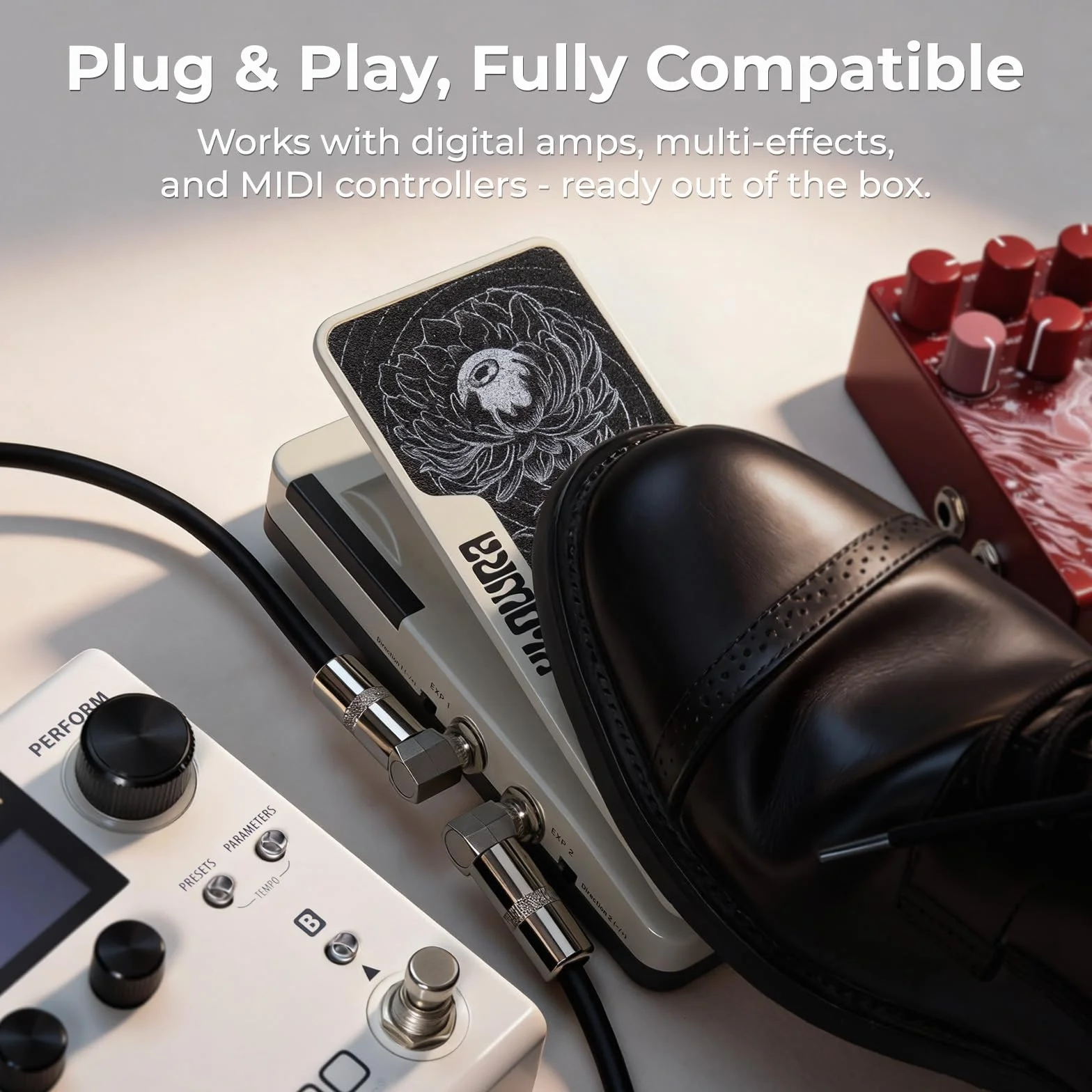 x Hotone Mantra Dual Expression Pedal Passive Volume EXP 2 in 1 mit TRS Kabel