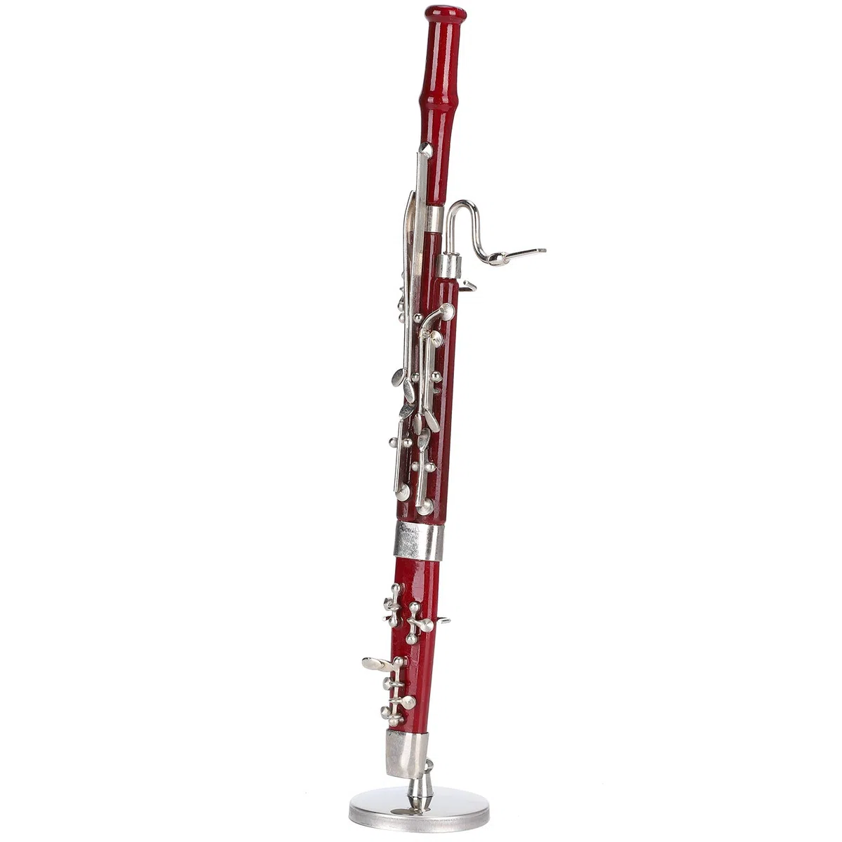 Qcwwy Fagott Ornamente, Burgund Fagott Ornament Dekoration Miniatur Dekoration Mini Musikinstrument Modell Handwerk 17cm