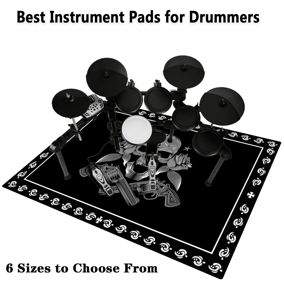 EYZO Drum Teppich Schlagzeug Teppich Trommel Schallschutz Teppich Schalldicht Matte für E Drum Schlagzeug Elektronisch Snare Teppich Snare Drum Musikinstrumente rutschfeste Teppiche, 160CMx120CM