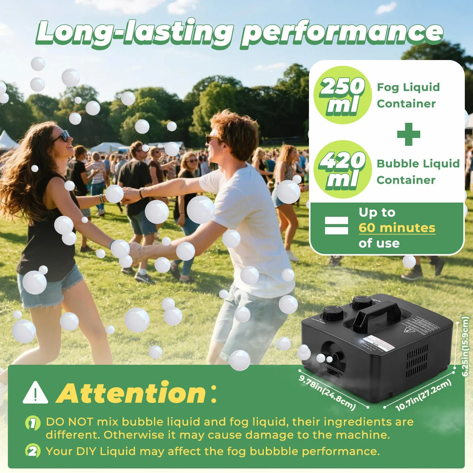 Nebelblasenmaschine Rauchmaschine mit Blasen, 400 W automatischer Seifenblasenmacher, Blasen/Nebelblasen, Zwei Modi für Party, Bühne, Hochzeit, Halloween, Weihnachten