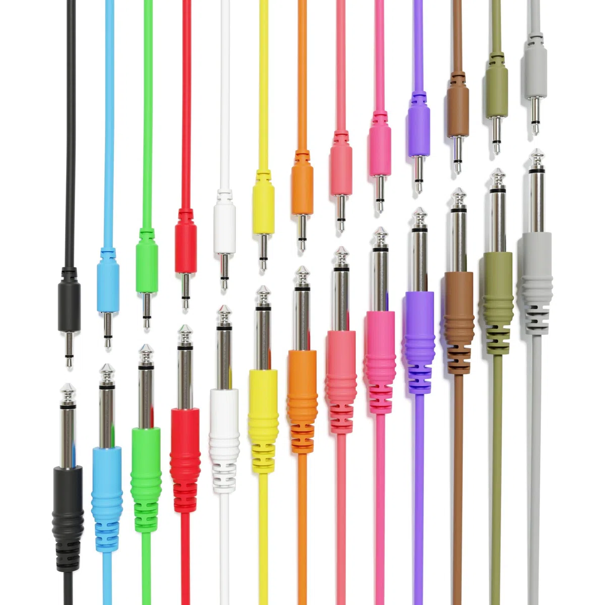 Mono Patchkabel - TS 3,5mm 1/8" zu 6,35mm 1/4" [13-Pack | 200 cm - 78,74"]
