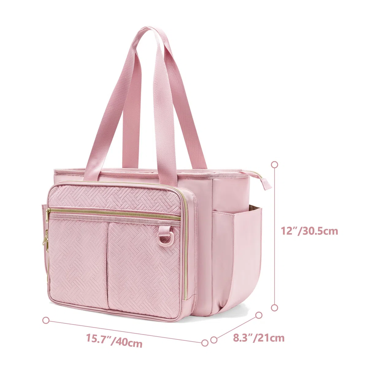 Tragetasche für Lehrer mit Akkordeon-Aktenfach, große Arbeitstasche für Lehrerinnen für Frauen, Rosa (Patentdesign)