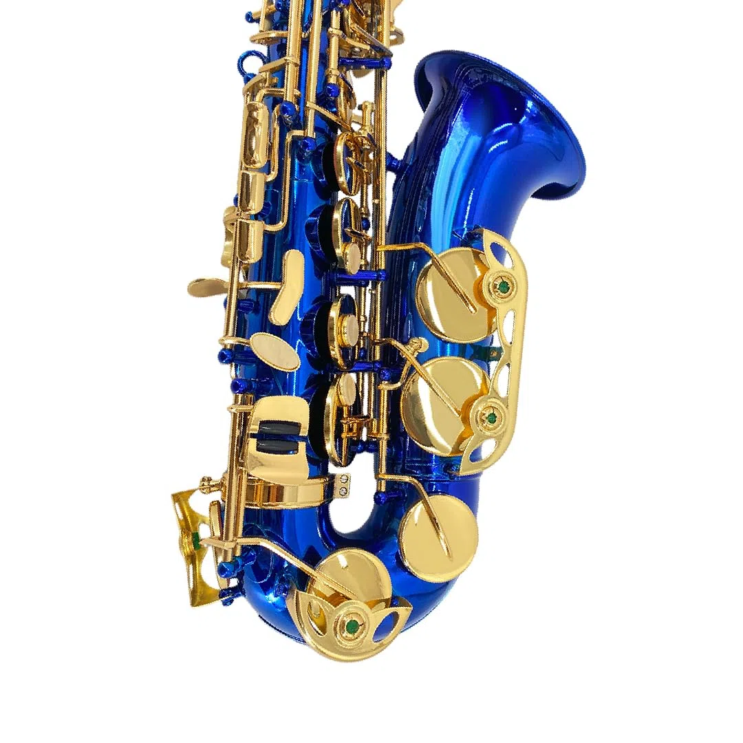 Altsaxophon Eb für Anfänger - Komplettes Saxophon-Kit mit Hartschalenkoffer, Mundstück, Umhängeband, Schilfrohr, Reinigungsset - Ideal für Studenten & Profis (Blau)